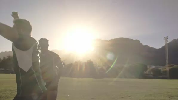 video showing rugby players, then a skier, then athletes training on a running track